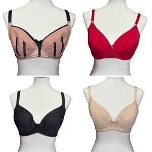 Bundle lot of 4 underwires padded bra’s size 32G, 2 Wacoal. 1 Natori, 1 Parfait
